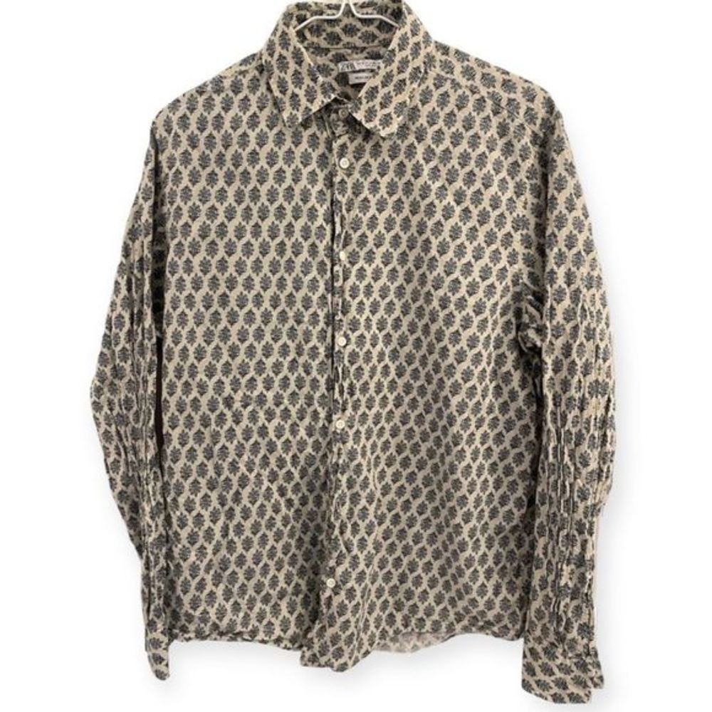 Zara Mens Button Down Long Sleeve Shirt Size M